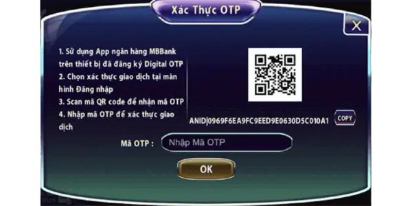 Cách nạp tiền 789club đơn giản, nhanh chóng 3 xác thực OTP hoặc qua Qrcode